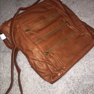 Big Brown Leather Crossbody Bag